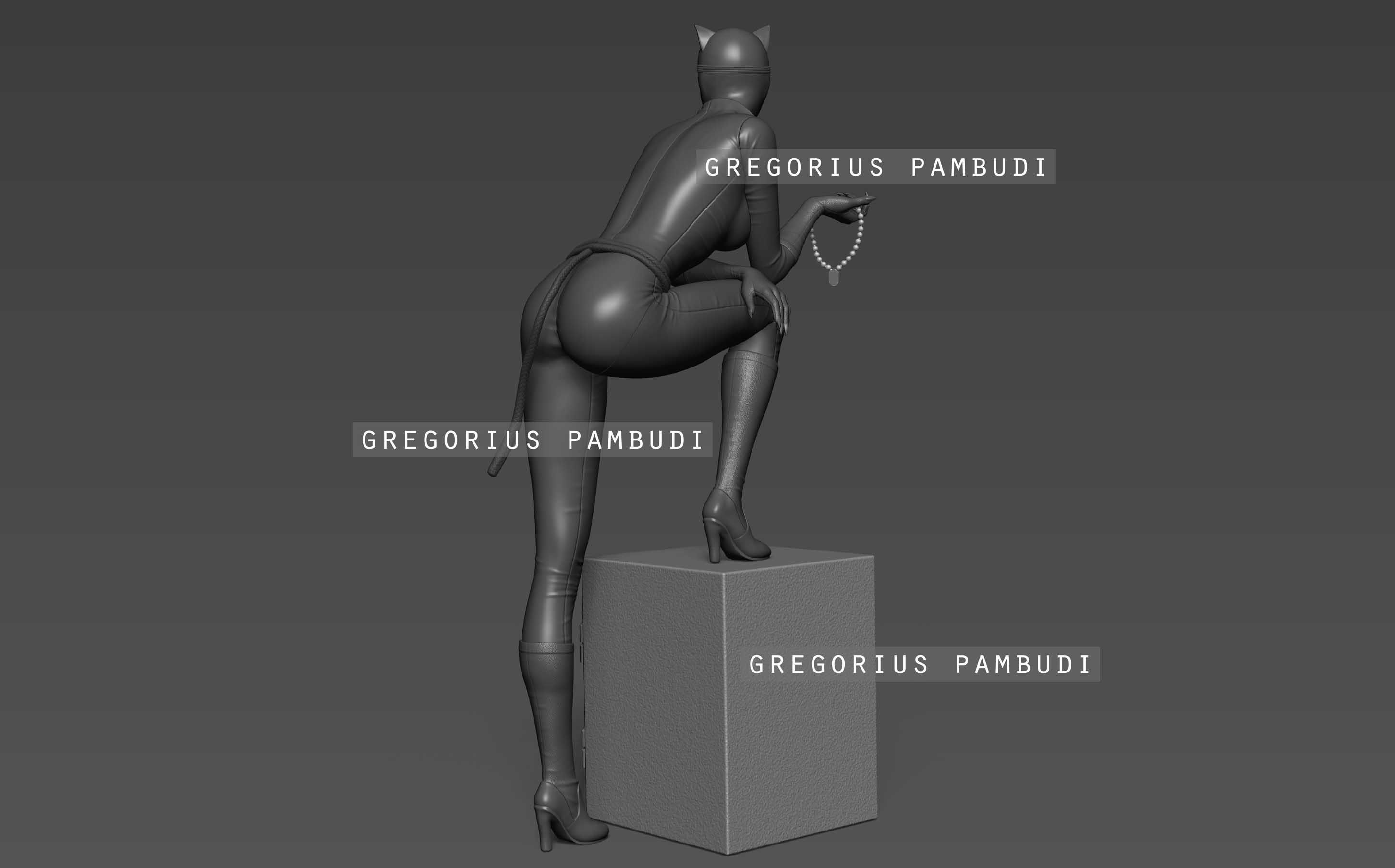 Catwoman Fan Art Statue 3d Printable 3D print model_22