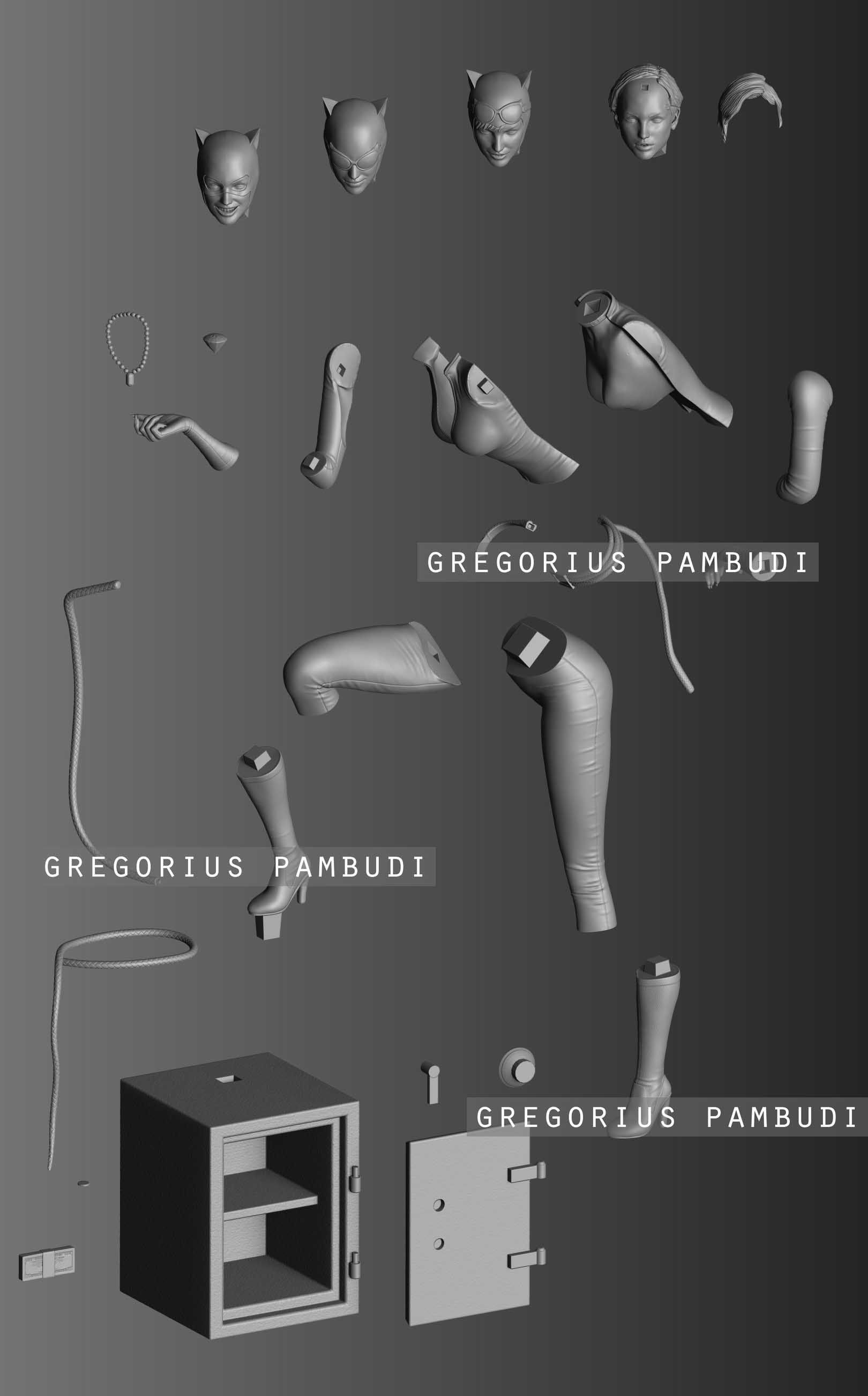 Catwoman Fan Art Statue 3d Printable 3D print model_2