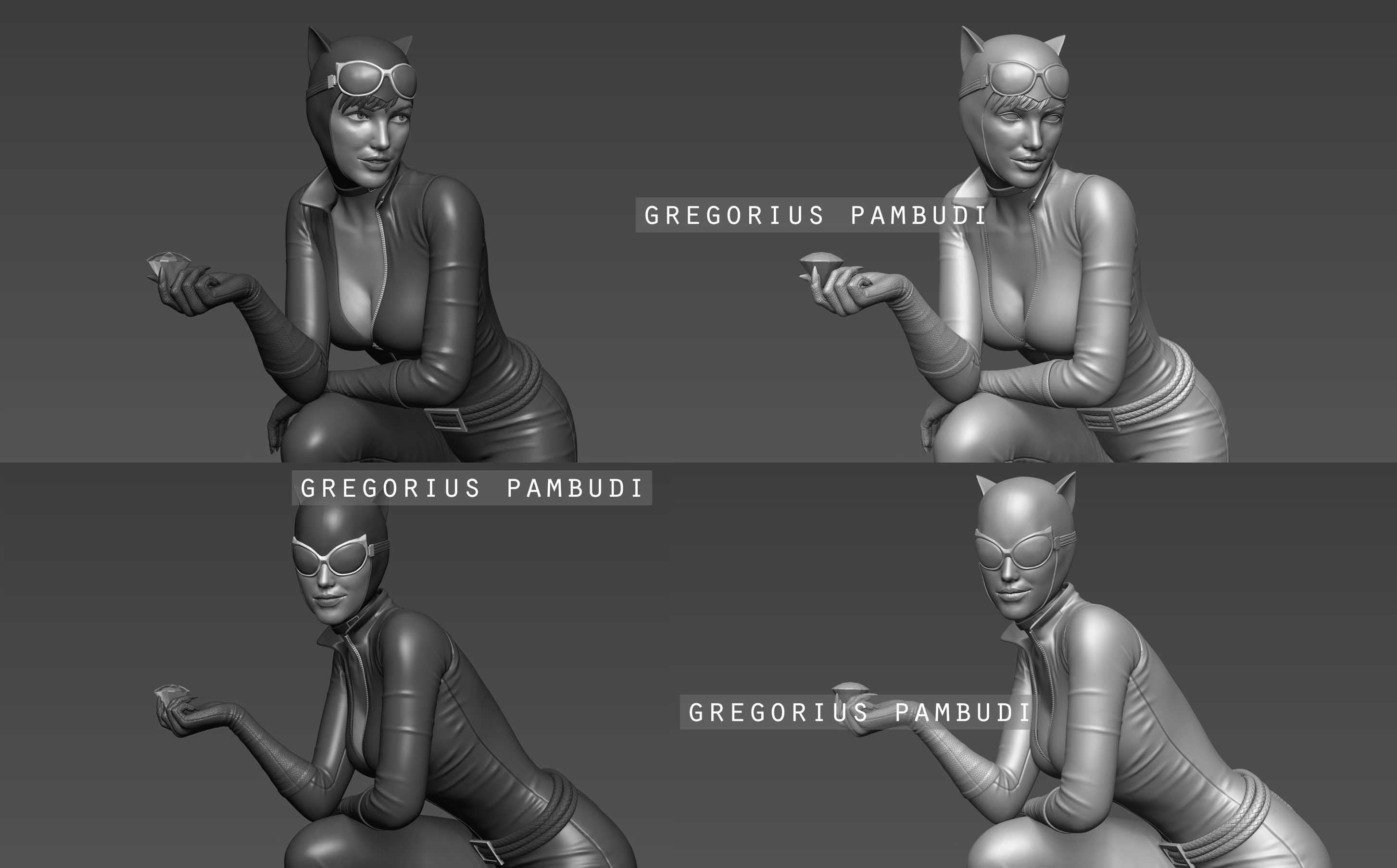 Catwoman Fan Art Statue 3d Printable 3D print model_35
