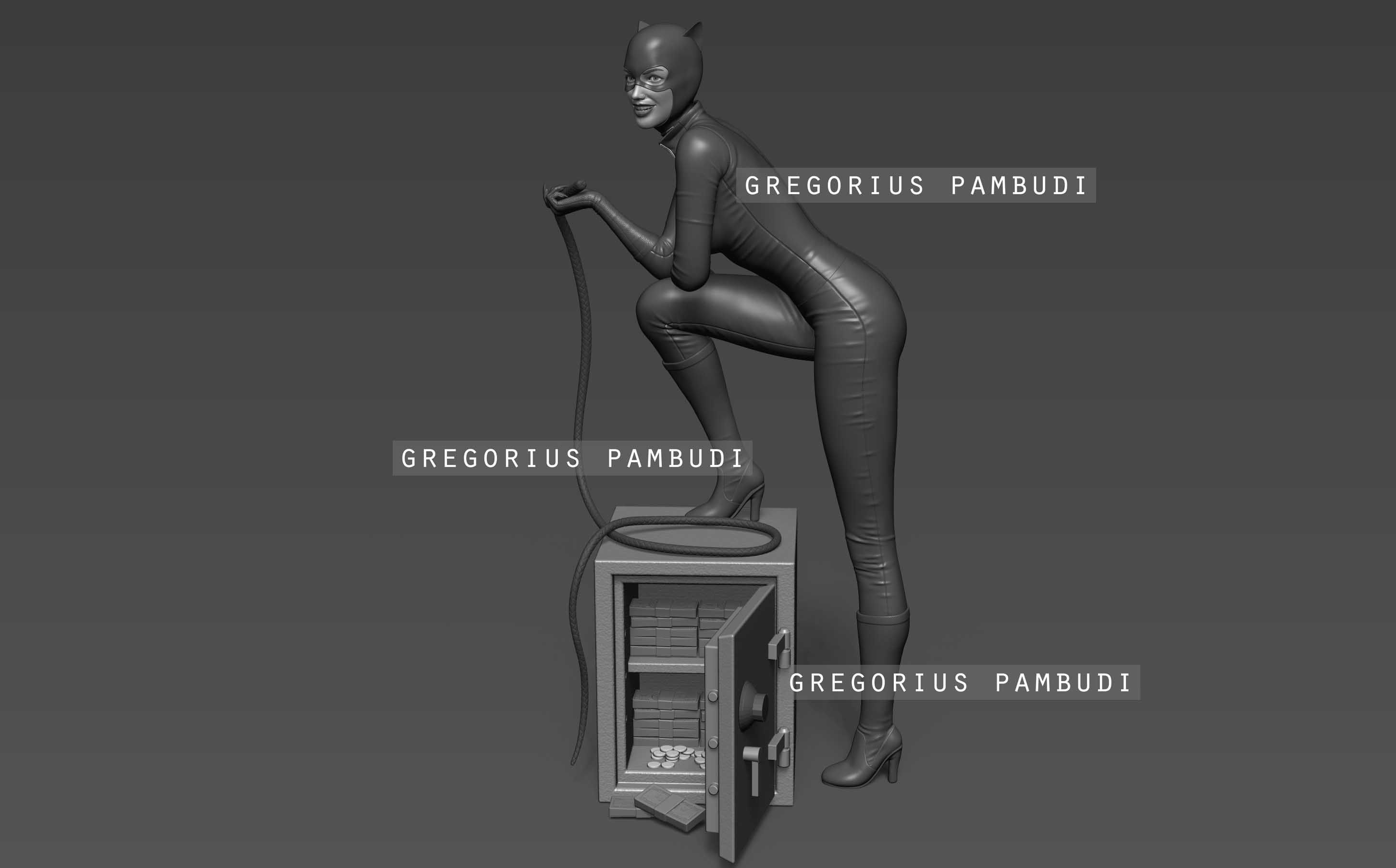 Catwoman Fan Art Statue 3d Printable 3D print model_34