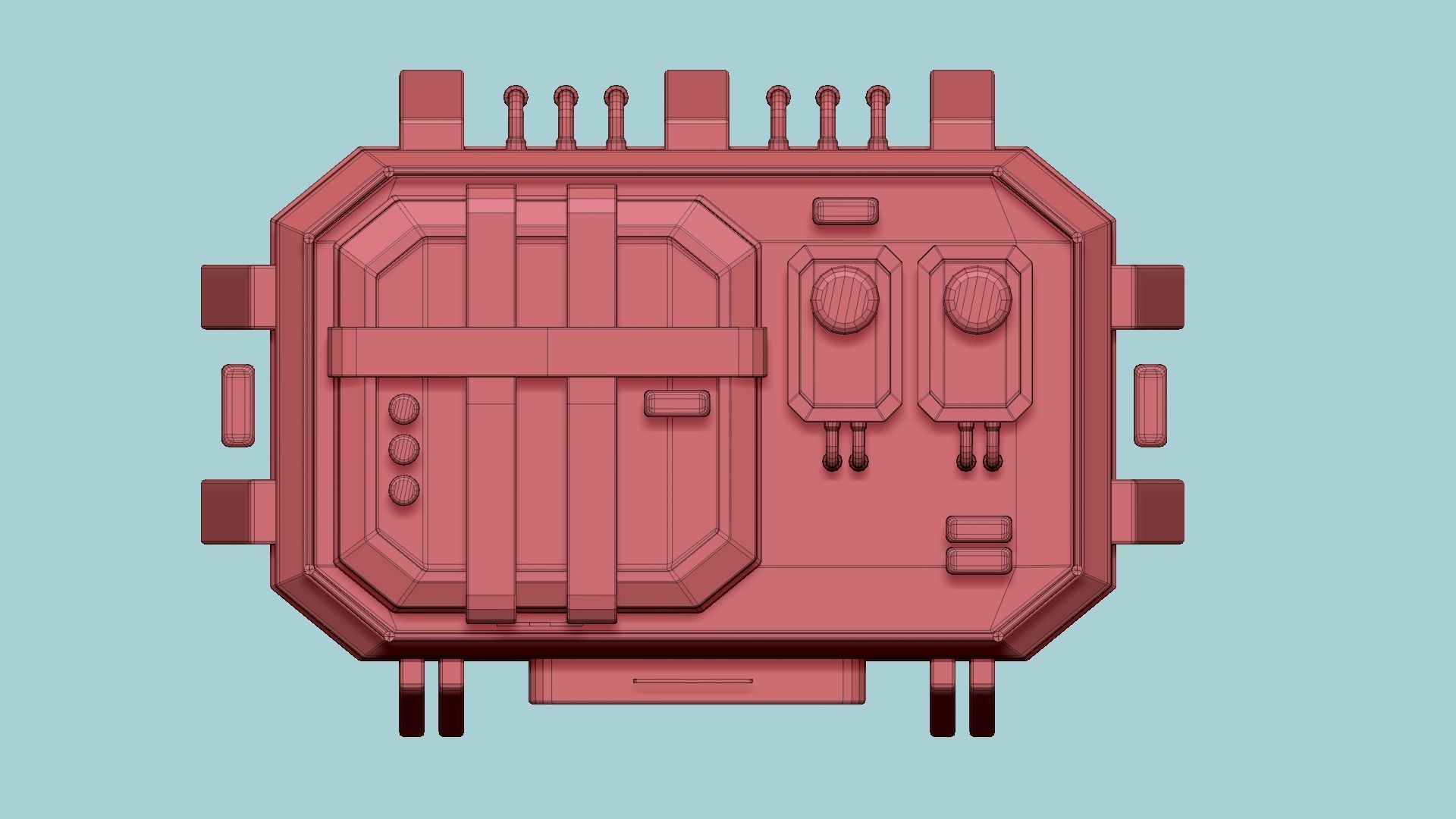 SciFi Hospital A04 Orange - Sci Fi Exterior Design Low-poly 3D model_18