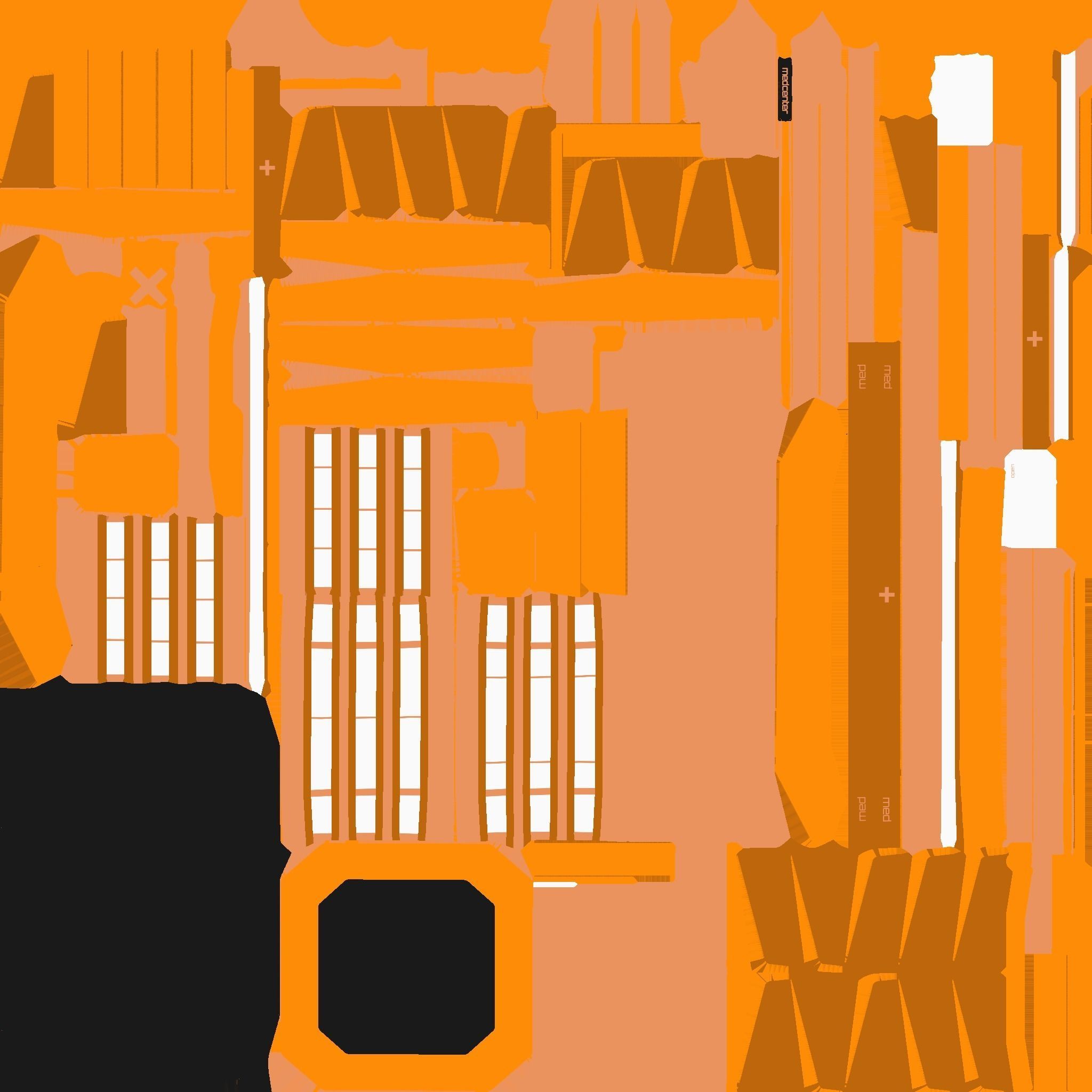 SciFi Hospital A04 Orange - Sci Fi Exterior Design Low-poly 3D model_23