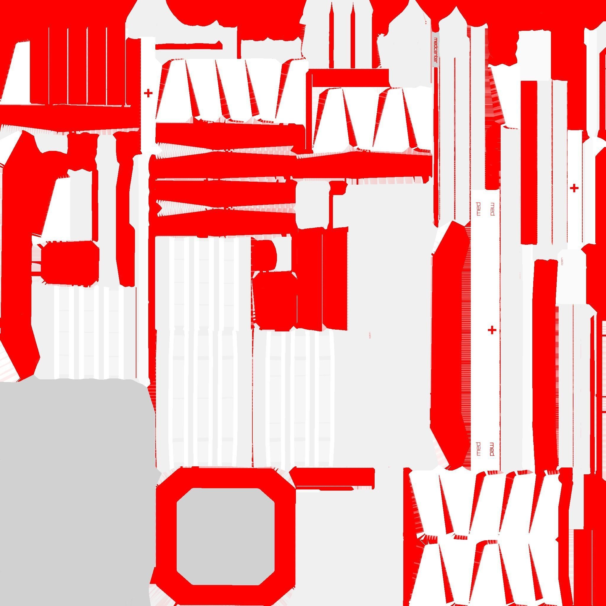 SciFi Hospital A05 Red - Sci Fi Exterior Design Low-poly 3D model_23