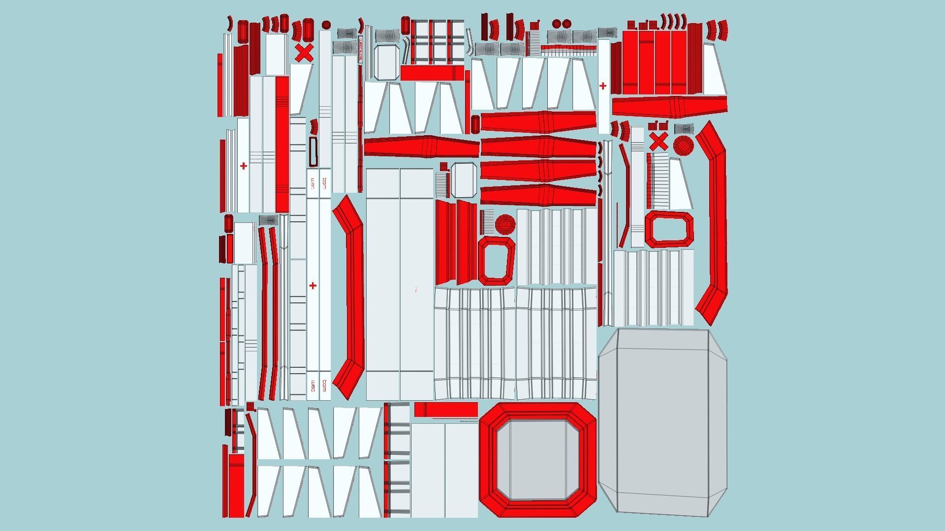 SciFi Hospital A05 Red - Sci Fi Exterior Design Low-poly 3D model_5