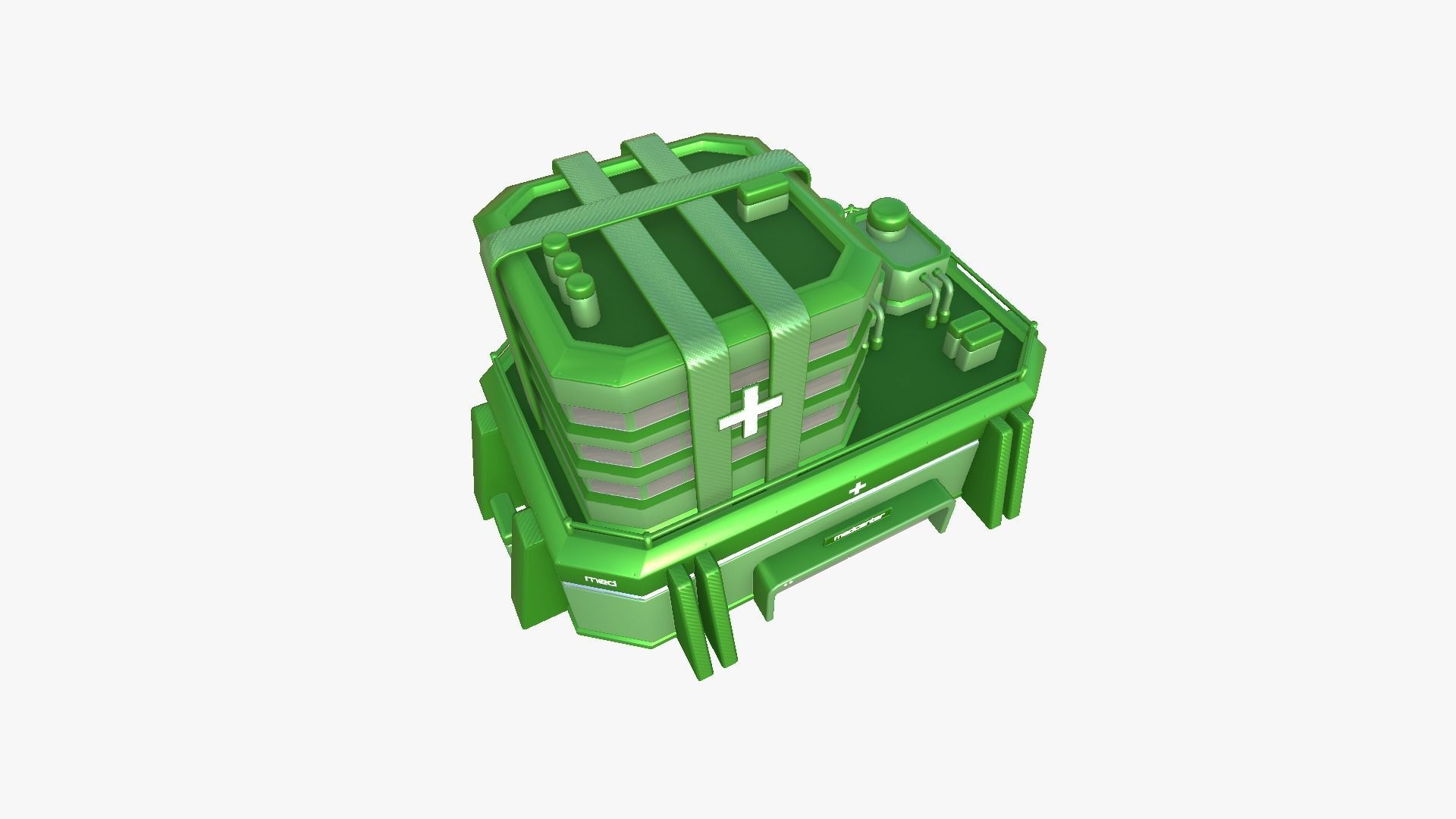 SciFi Hospital A06 Green - Sci Fi Exterior Design Low-poly 3D model_4