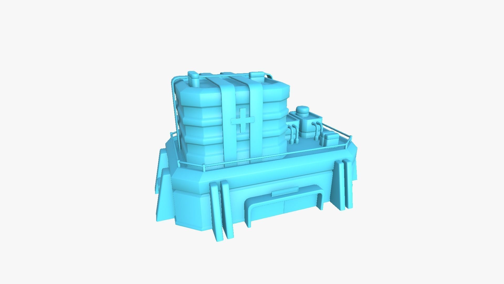 SciFi Hospital A09 Dark Metal - Sci Fi Exterior Design Low-poly 3D model_8