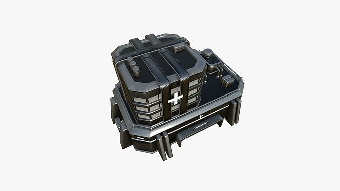 SciFi Hospital A09 Dark Metal - Sci Fi Exterior Design Low-poly 3D model 5
