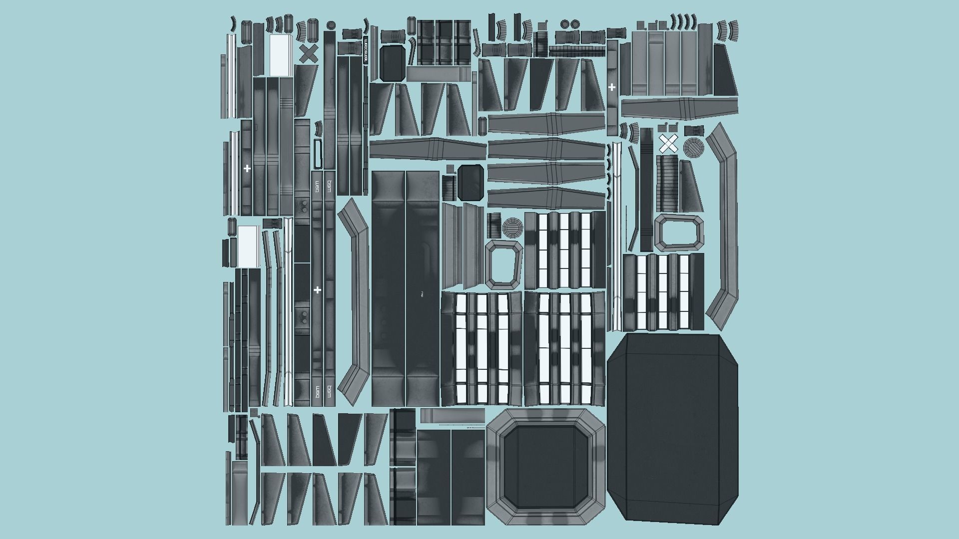 SciFi Hospital A09 Dark Metal - Sci Fi Exterior Design Low-poly 3D model_5