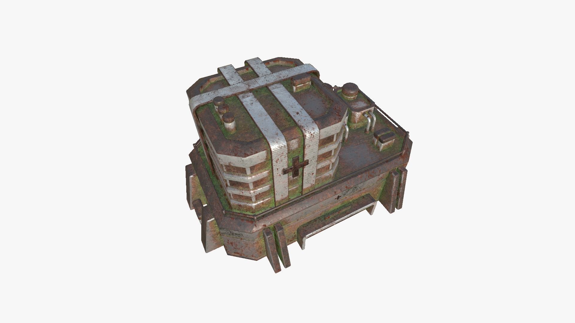 SciFi Hospital A10 Abandoned - Sci Fi Exterior Design Low-poly 3D model_4