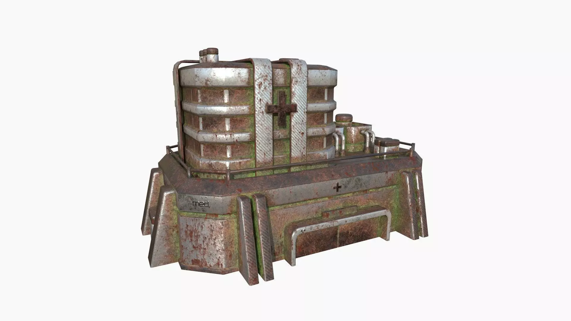 SciFi Hospital A10 Abandoned - Sci Fi Exterior Design Low-poly 3D model_0