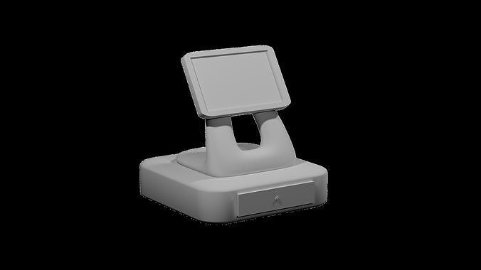 Elegant Cash Register Low Poly Low-poly 3D model