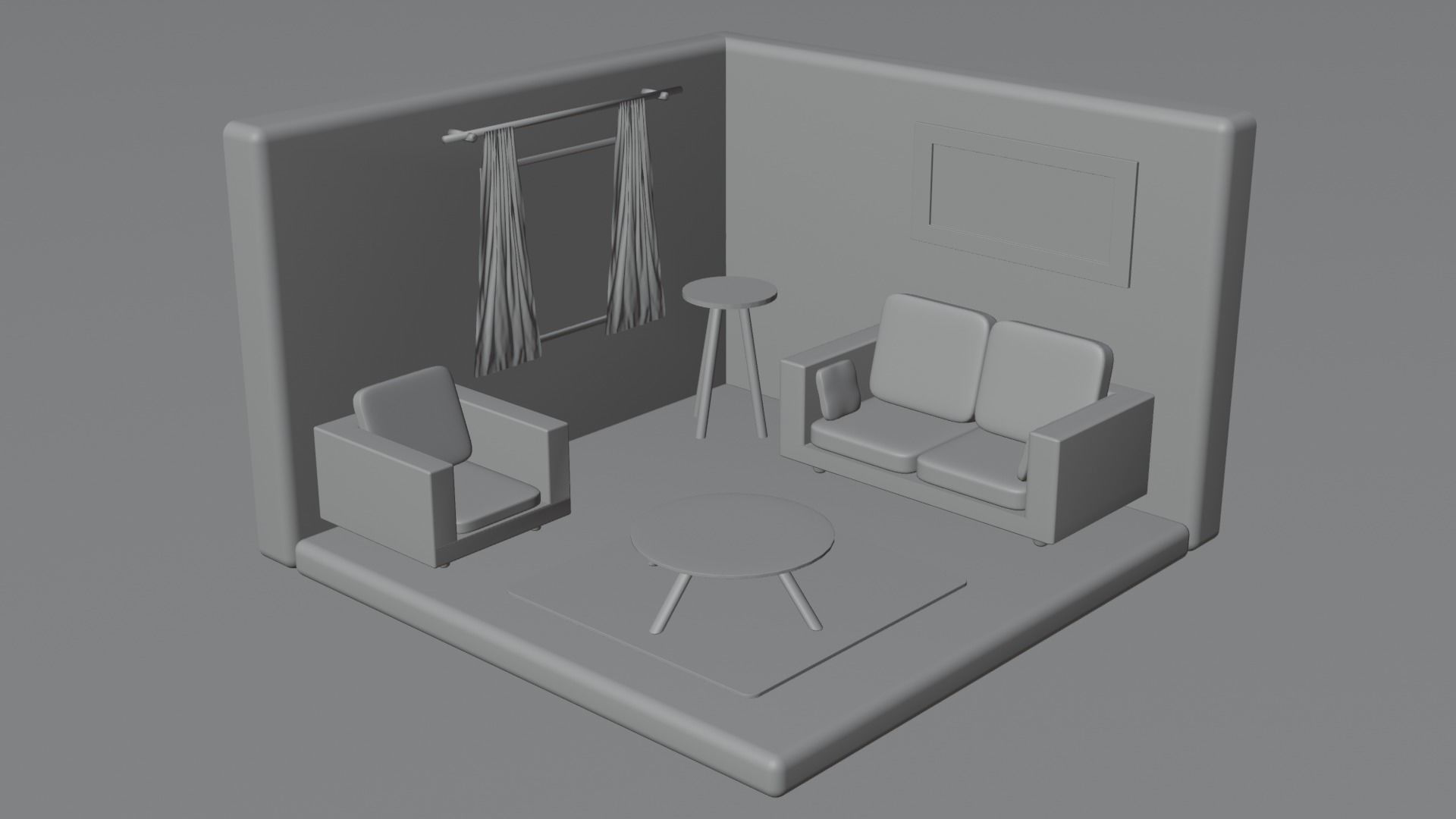 Isometric Room 3D model_1