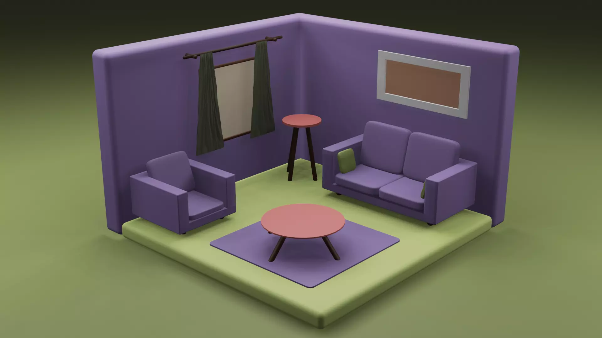 Isometric Room 3D model_0