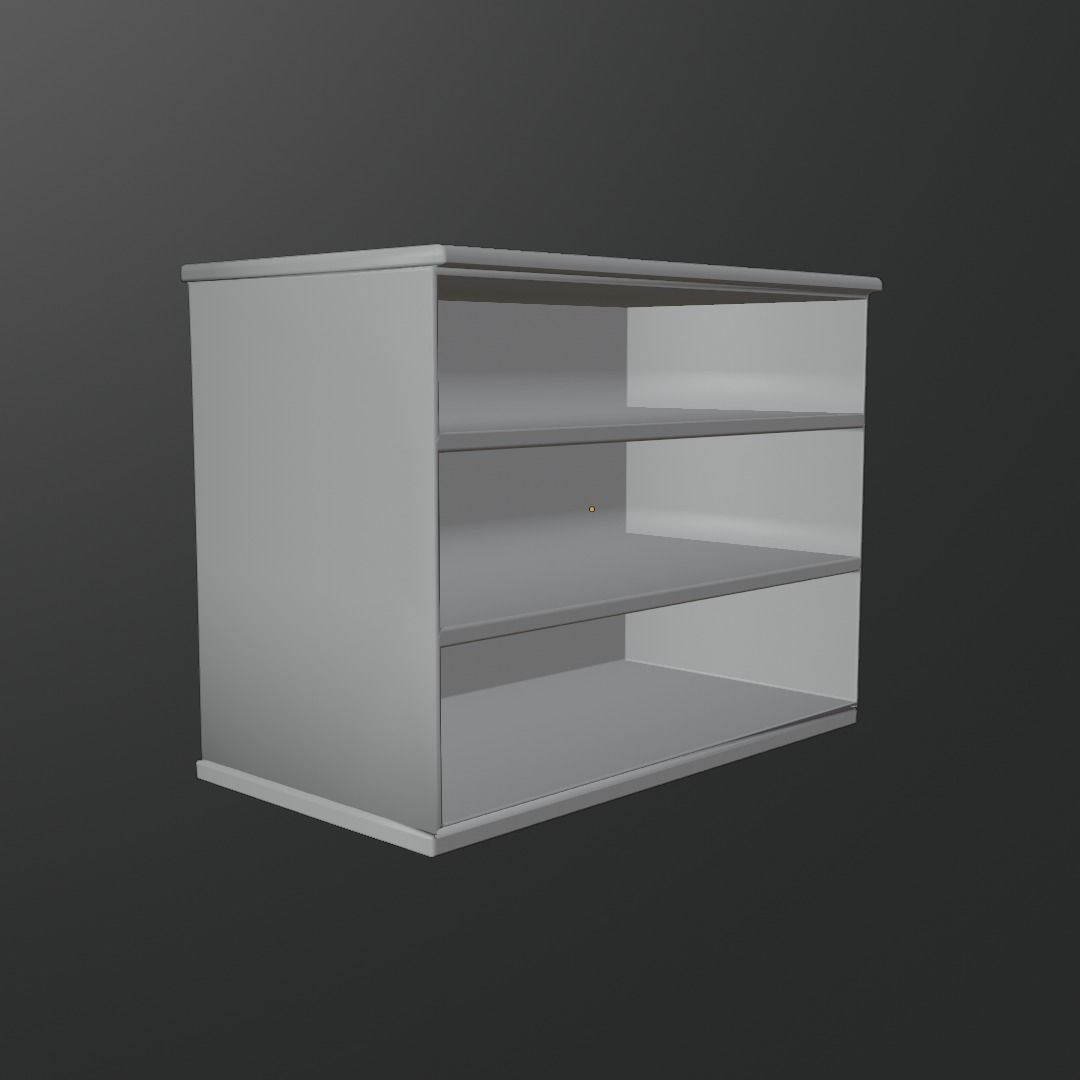 Three Drawer Dresser Low-poly 3D model_7
