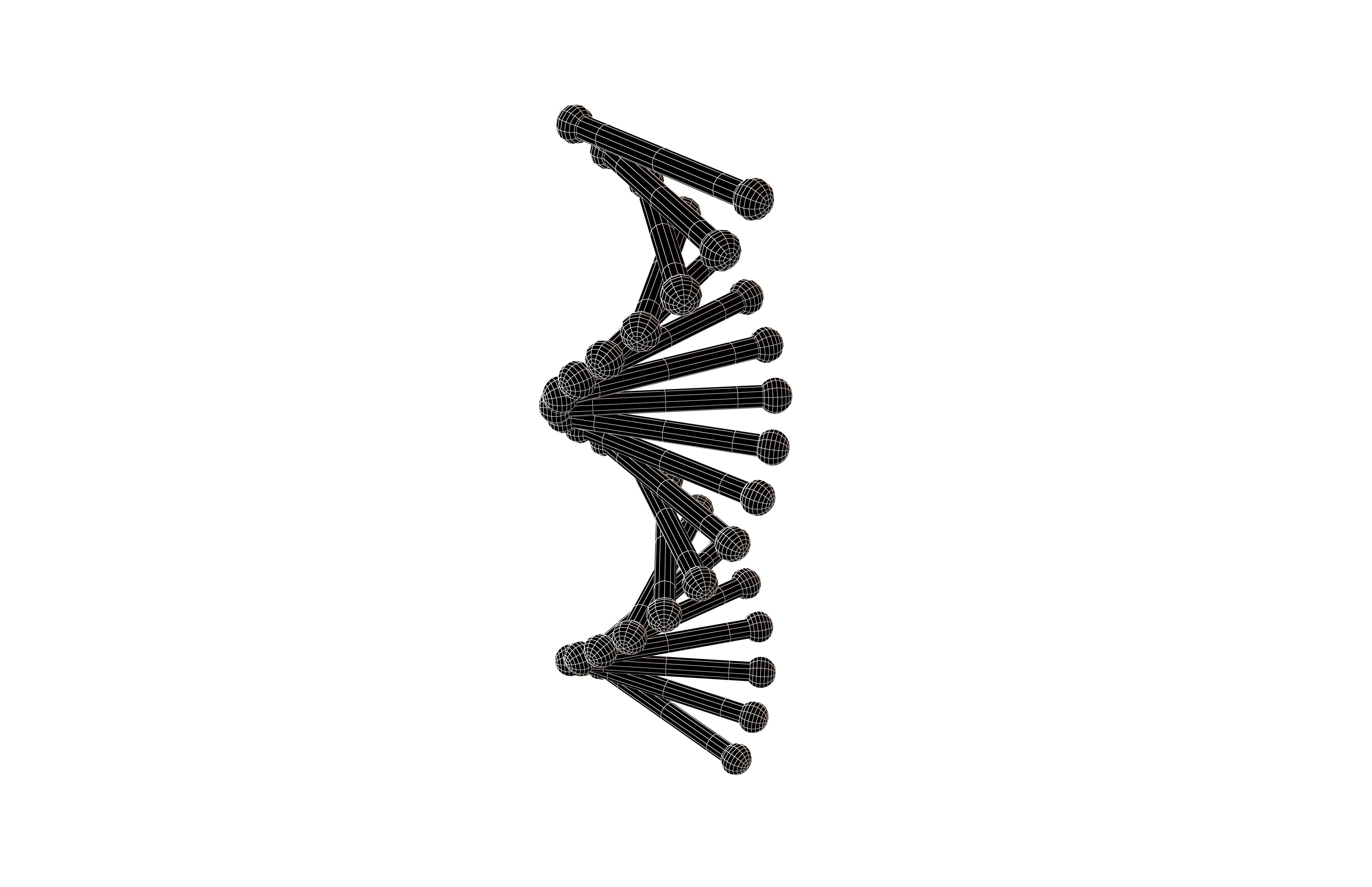 Cartoon DNA Molecule v2 011 Low-poly 3D model_6