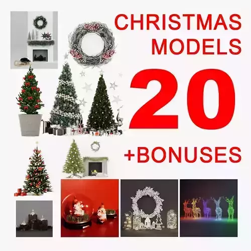 SALE Christmas Collection Set 20 plus BONUSES 3D model