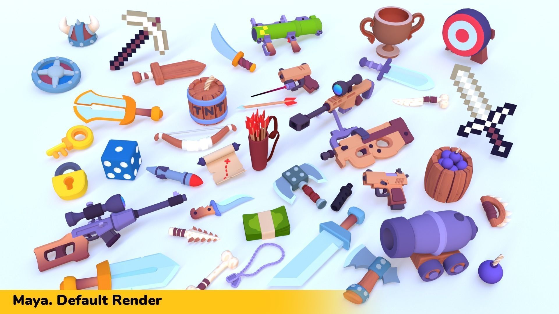 Hypercasual Action Props Pack Volume 4 Low-poly 3D model_6