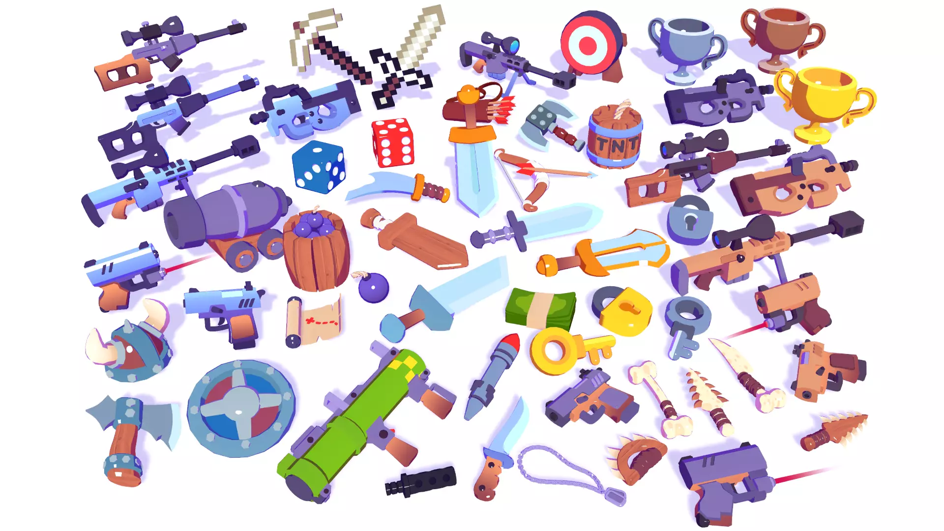 Hypercasual Action Props Pack Volume 4 Low-poly 3D model_0