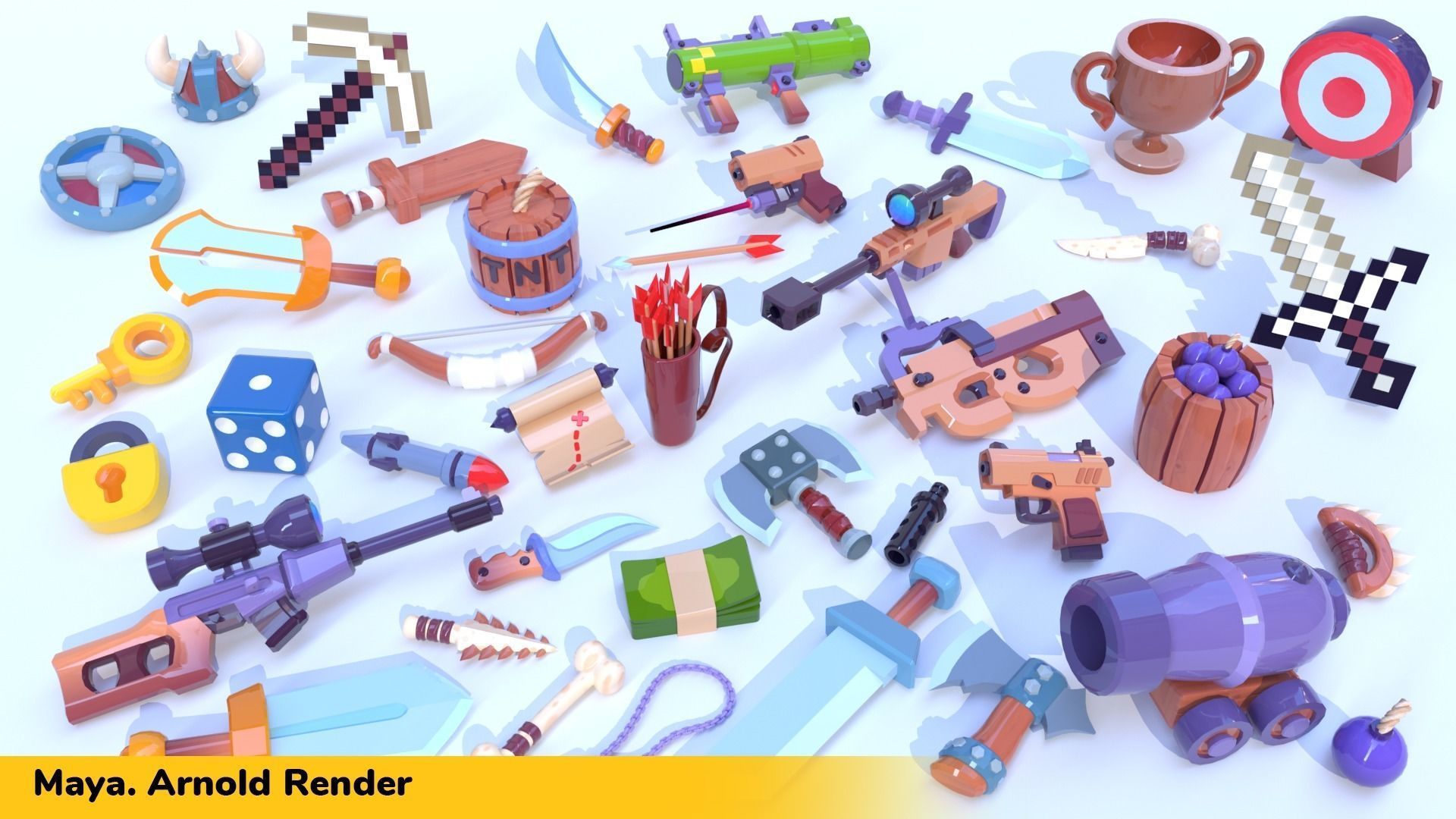 Hypercasual Action Props Pack Volume 4 Low-poly 3D model_5