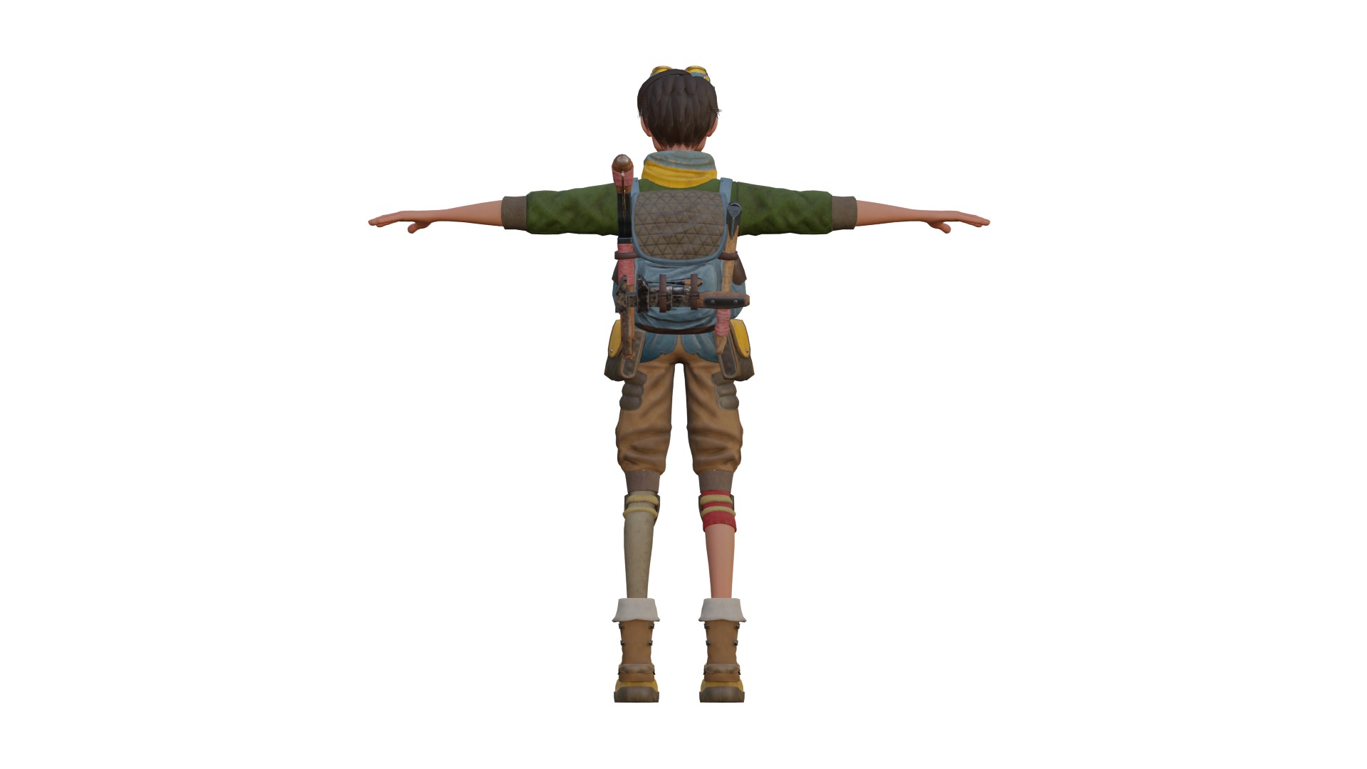 Post Apocalyptic Young Mechanic Character Game Ready 3D Model Low-poly 3D model_6