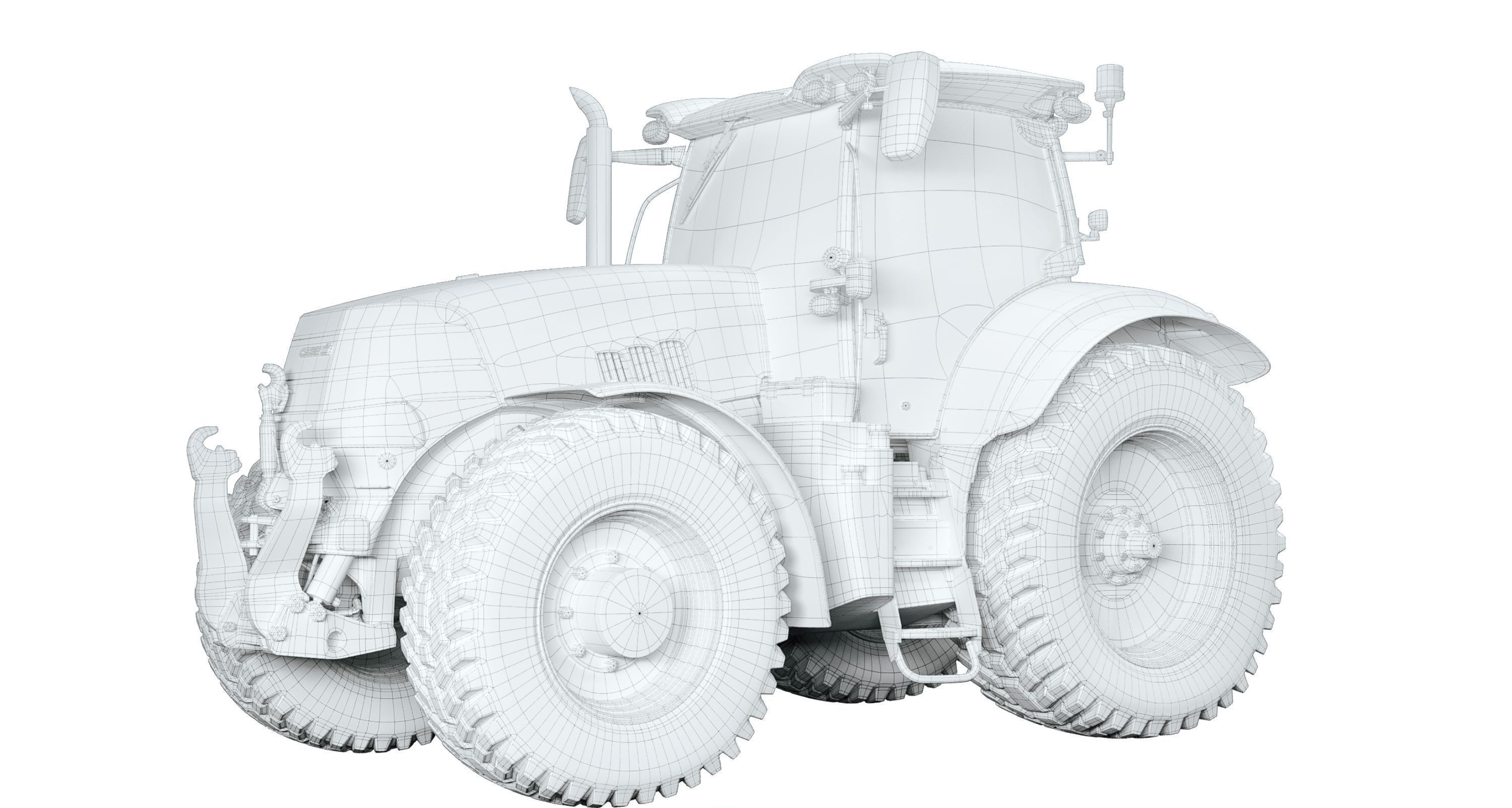 Case IH 3 Tractor 3D model_7