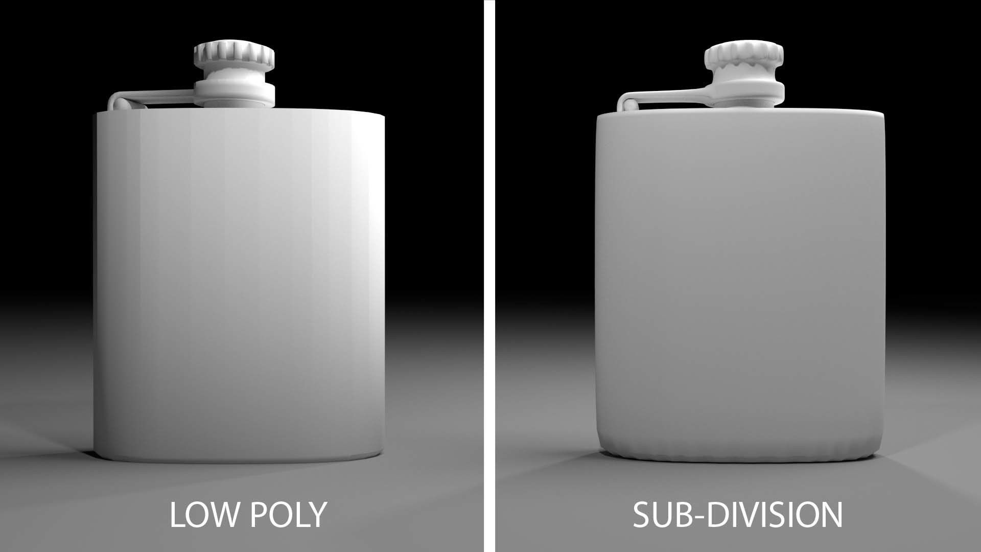 Hip flask 7oz 3D model_4