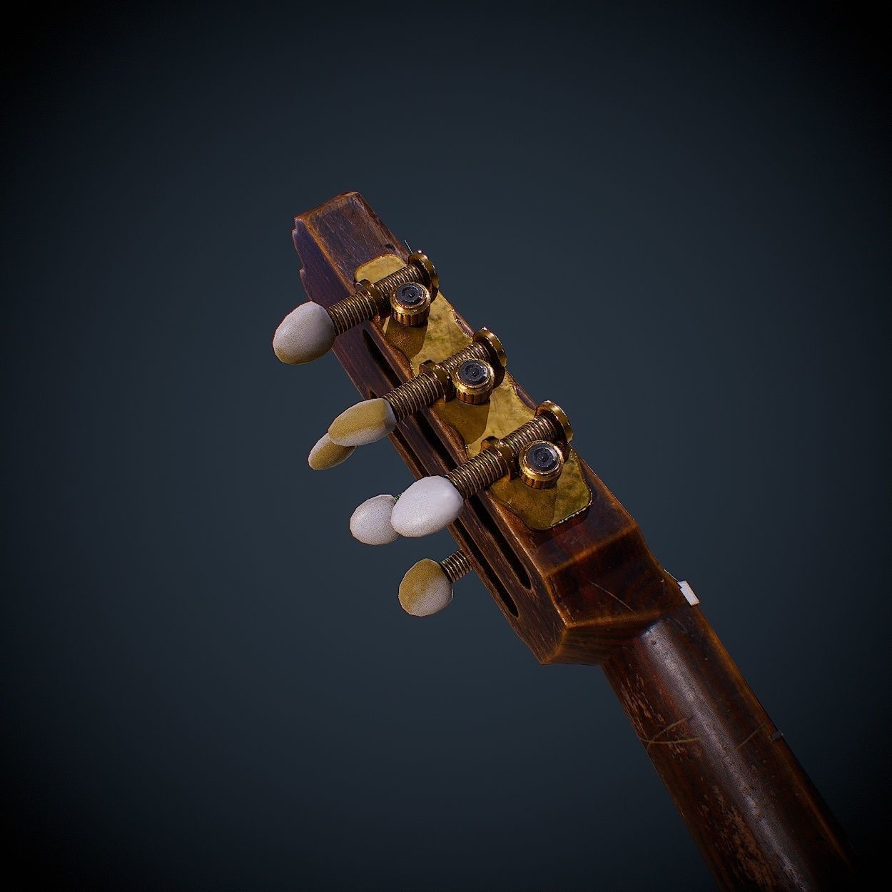 Guitar acoustic Low-poly 3D model_10