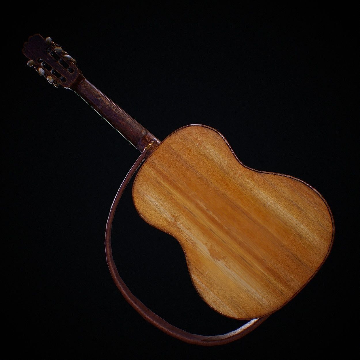 Guitar acoustic Low-poly 3D model_4