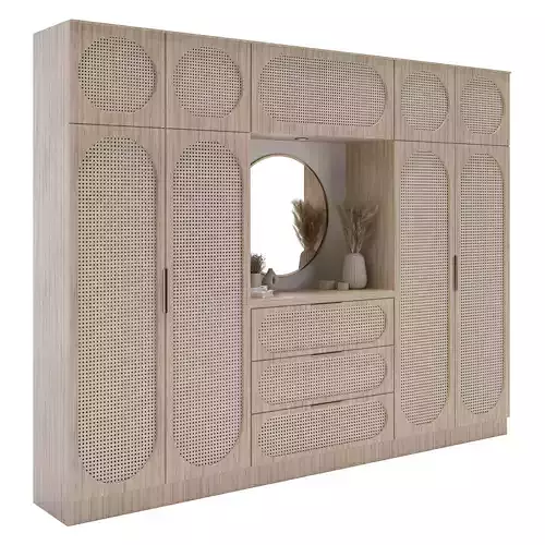 Rattan Wardrobe Furniture 01 3D model