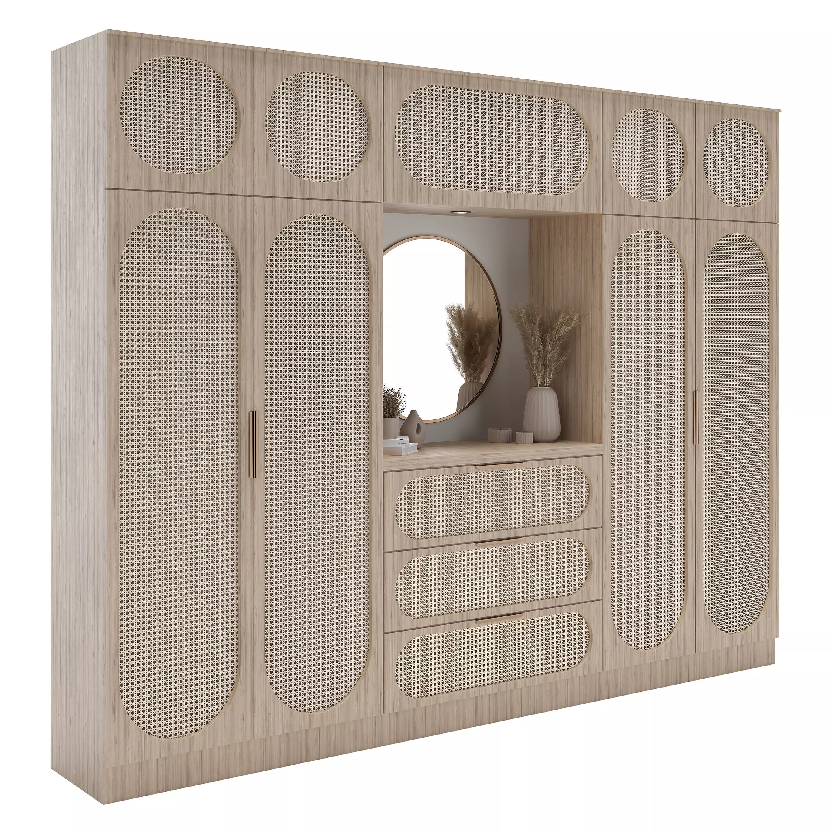 Rattan Wardrobe Furniture 01 3D model