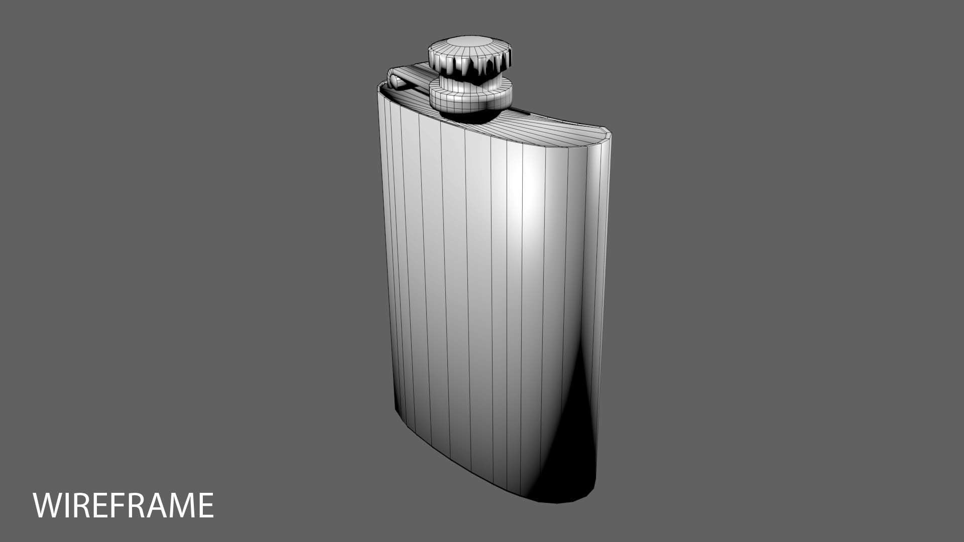 Hip Flask 8oz 3D model_3