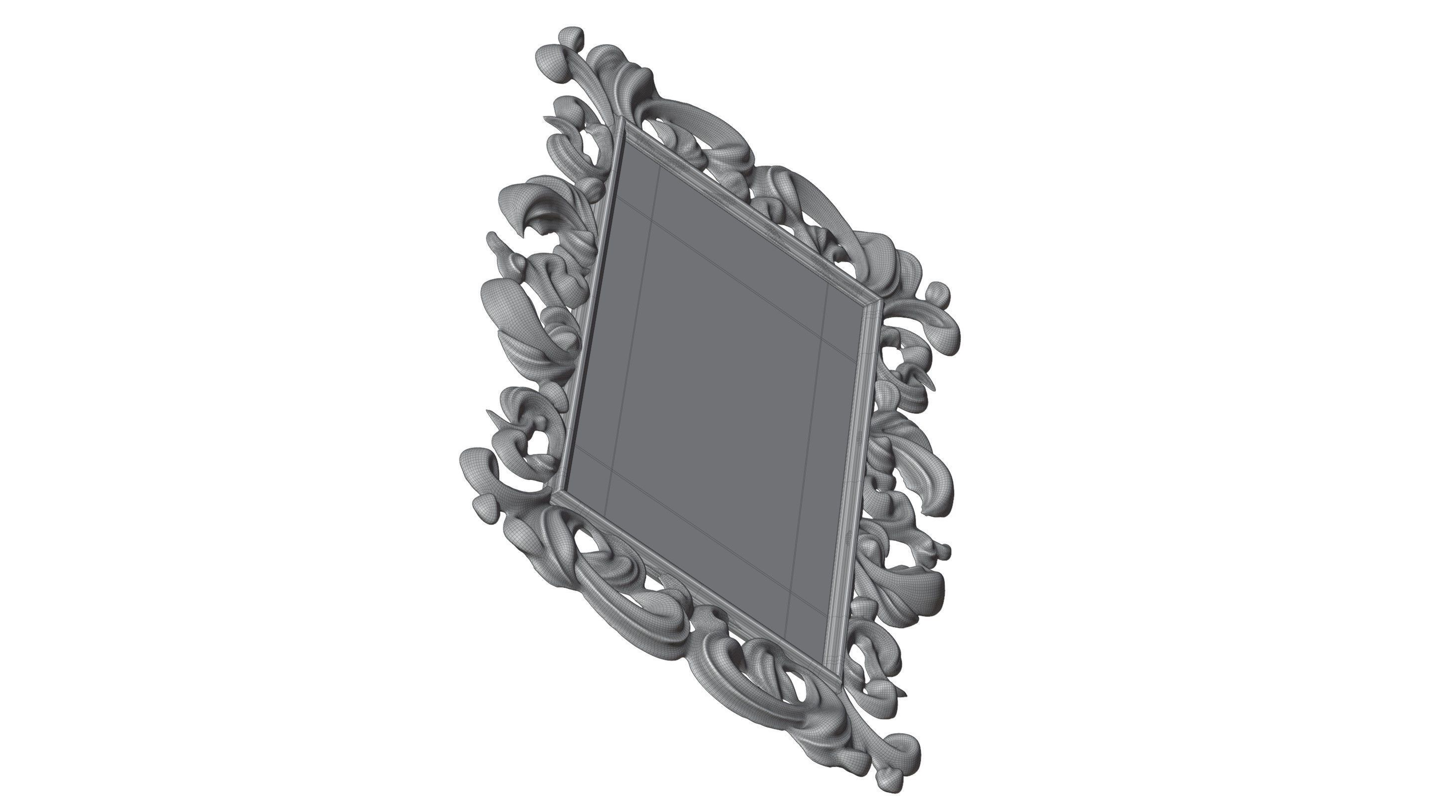 Antique Mirror Frame 3D model_16