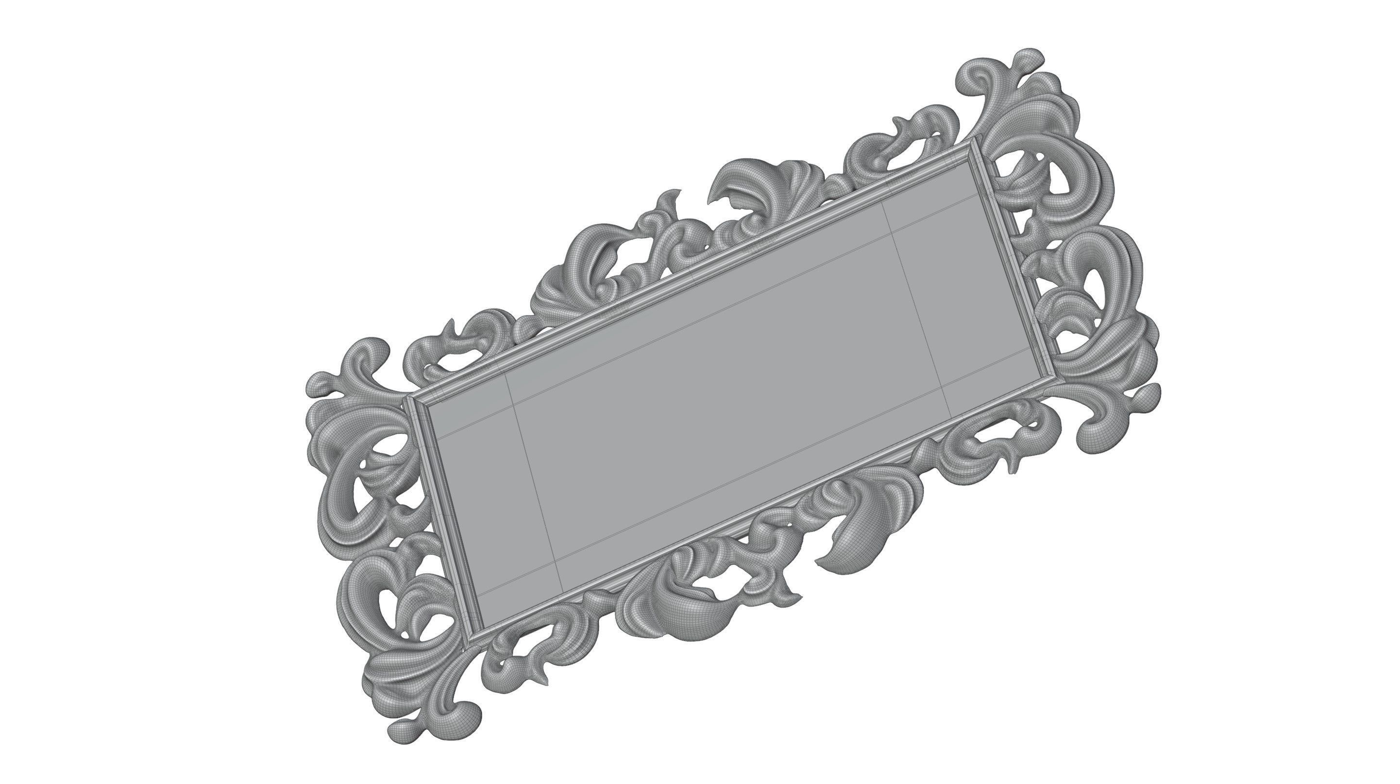 Antique Mirror Frame 3D model_10