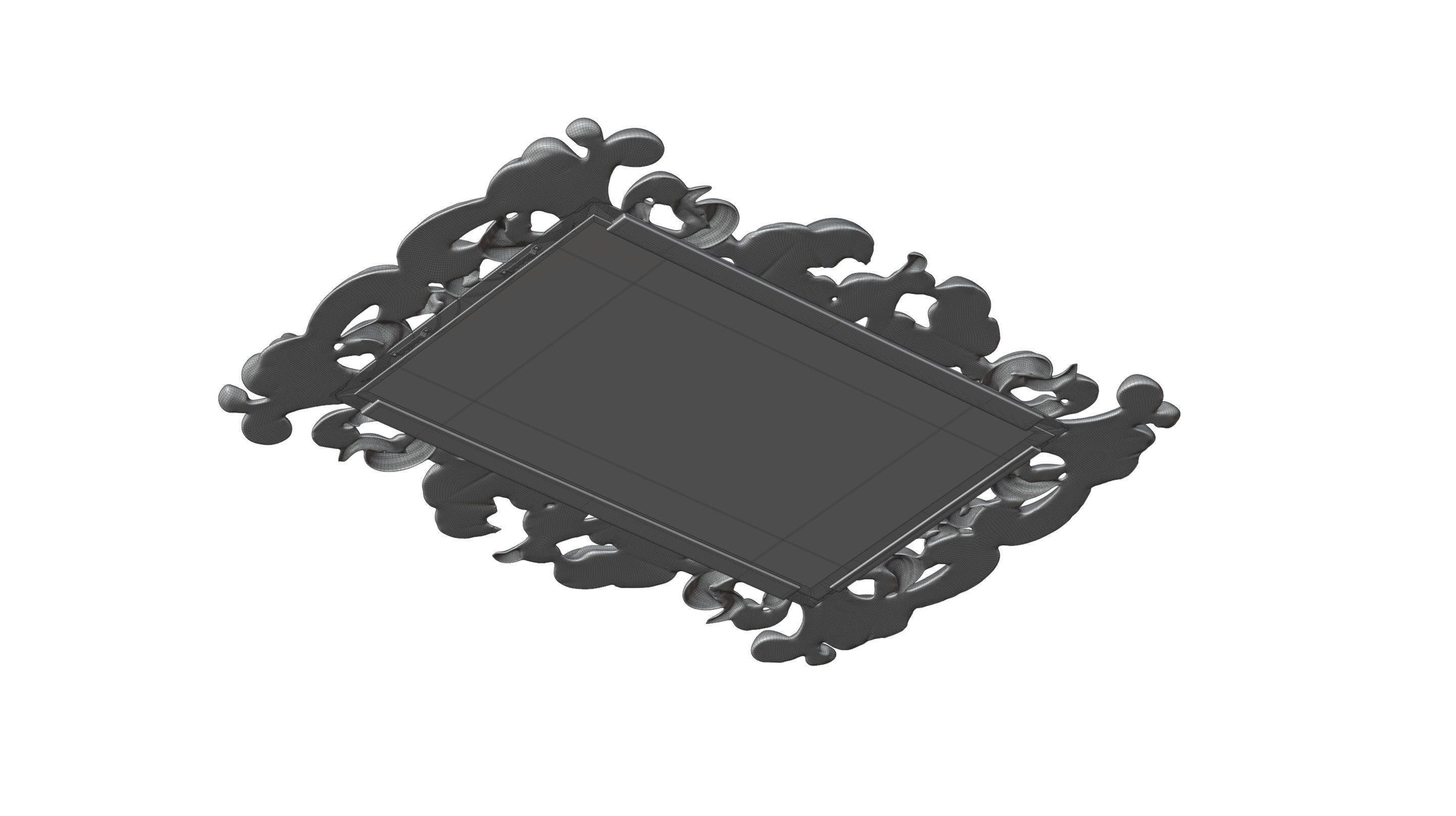 Antique Mirror Frame 3D model_13