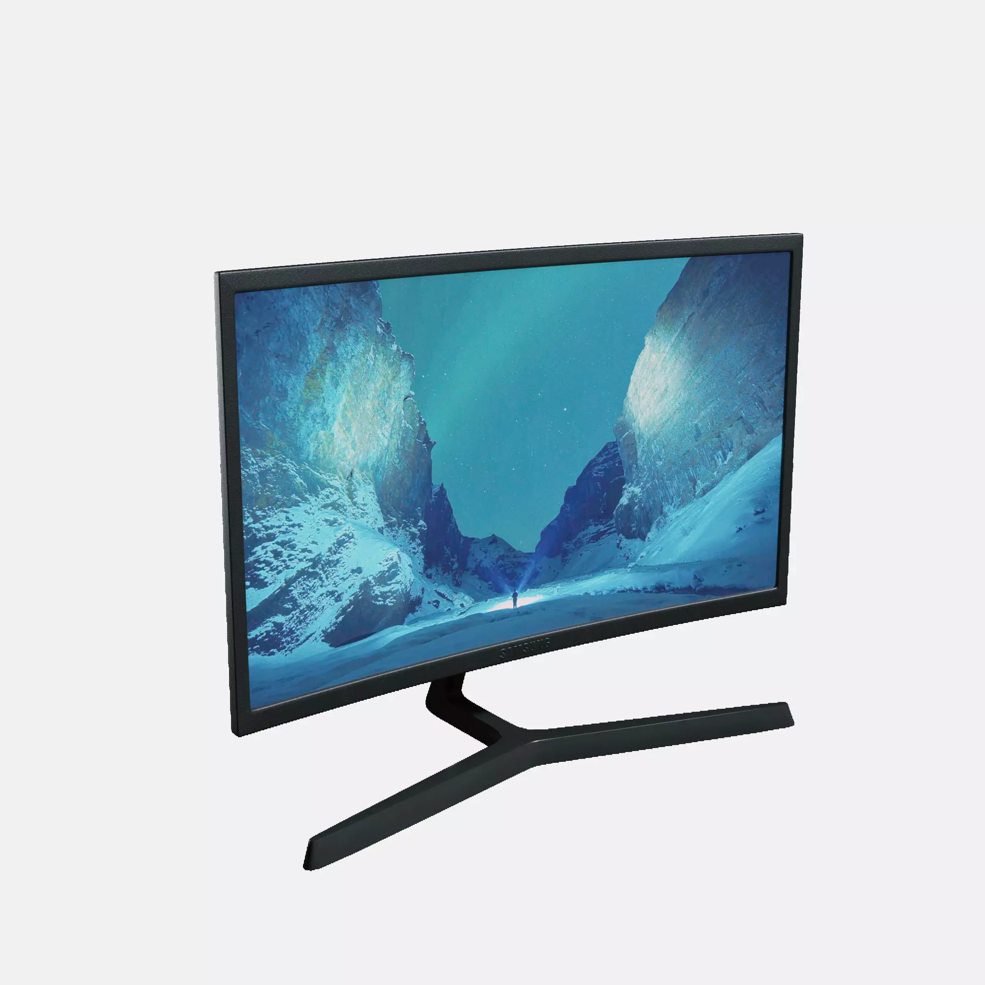 Curved Monitor 24 PBR  Free low-poly 3D model_0