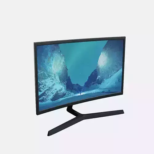 Curved Monitor 24 PBR  Free low-poly 3D model