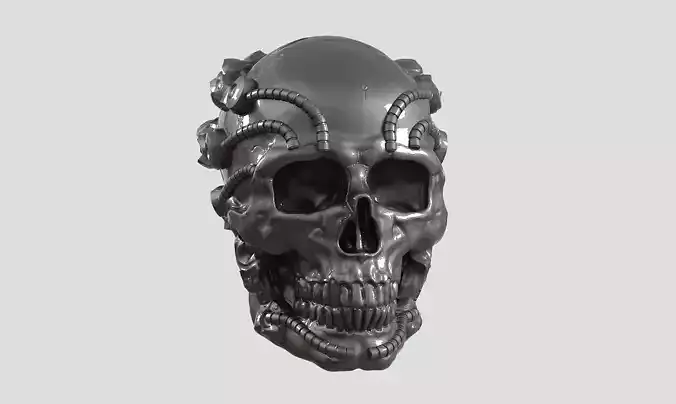 skull robot head a64