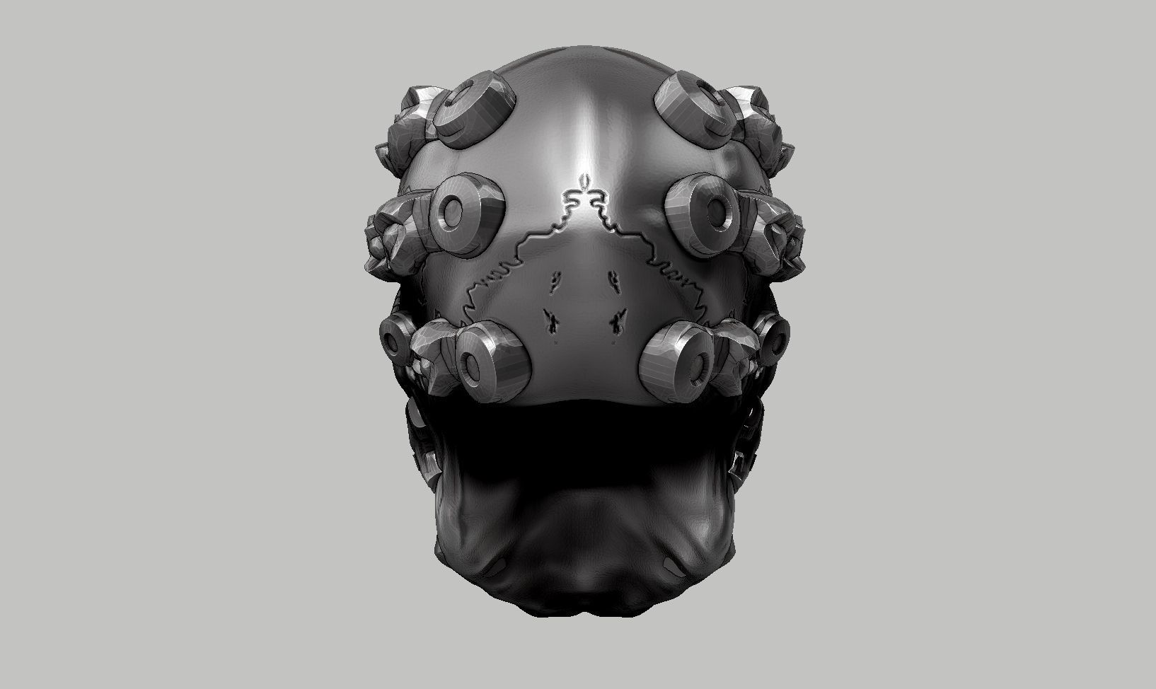 skull robot head a64 3D print model_7