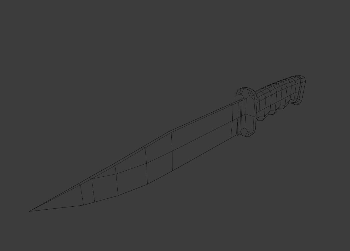 Tactical Knife Low-poly 3D model_2
