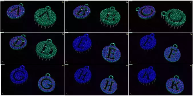 Capital Alphabet Pendants 3d Model 3D print model