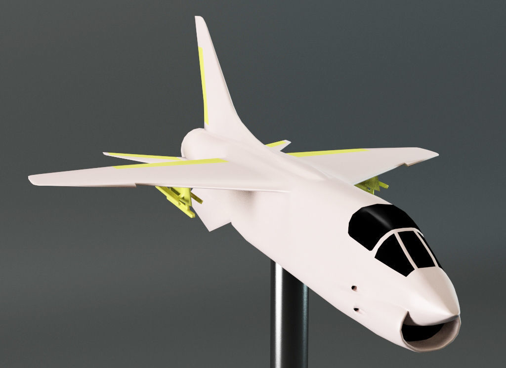 Crusader fighter jet 3D print model_1