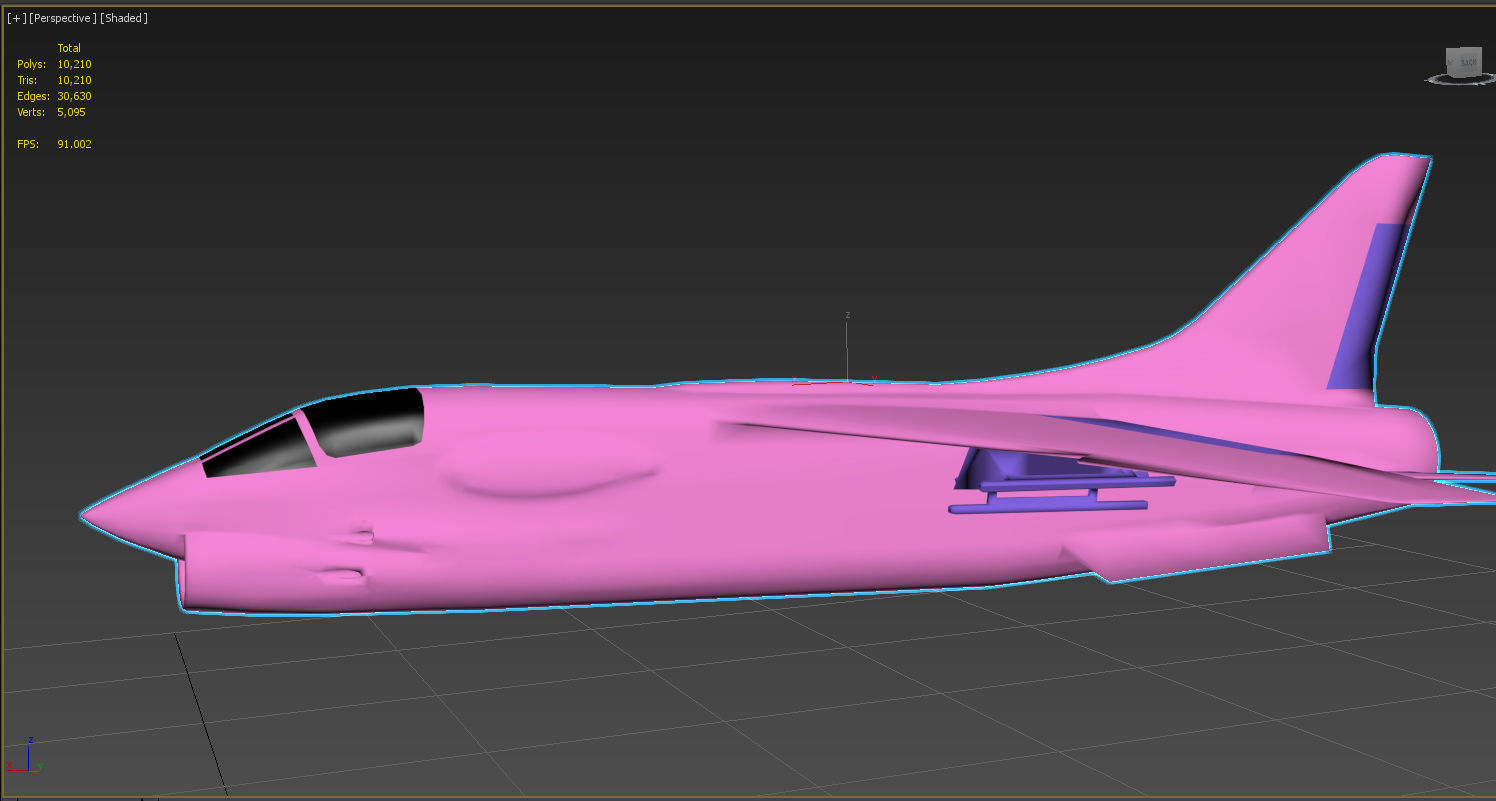 Crusader fighter jet 3D print model_4