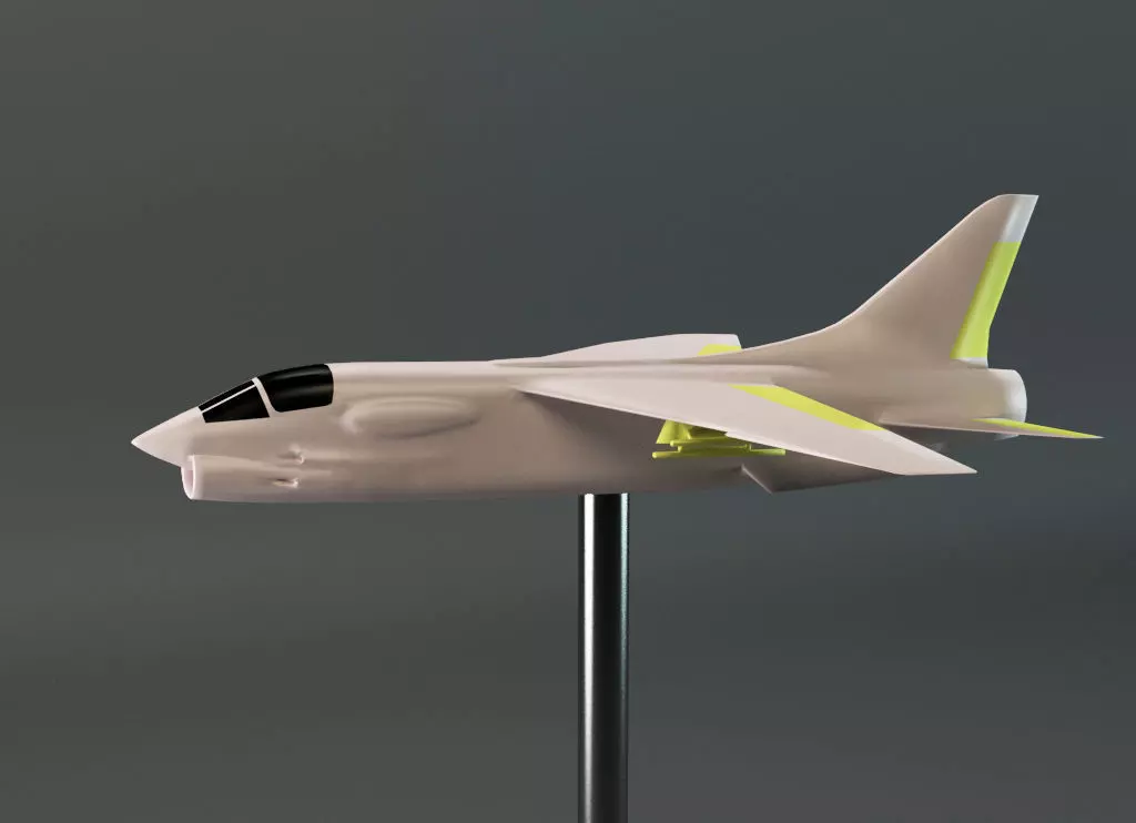 Crusader fighter jet 3D print model_0