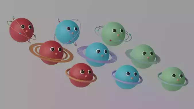 Cartoon Cute Planets Stars Collection