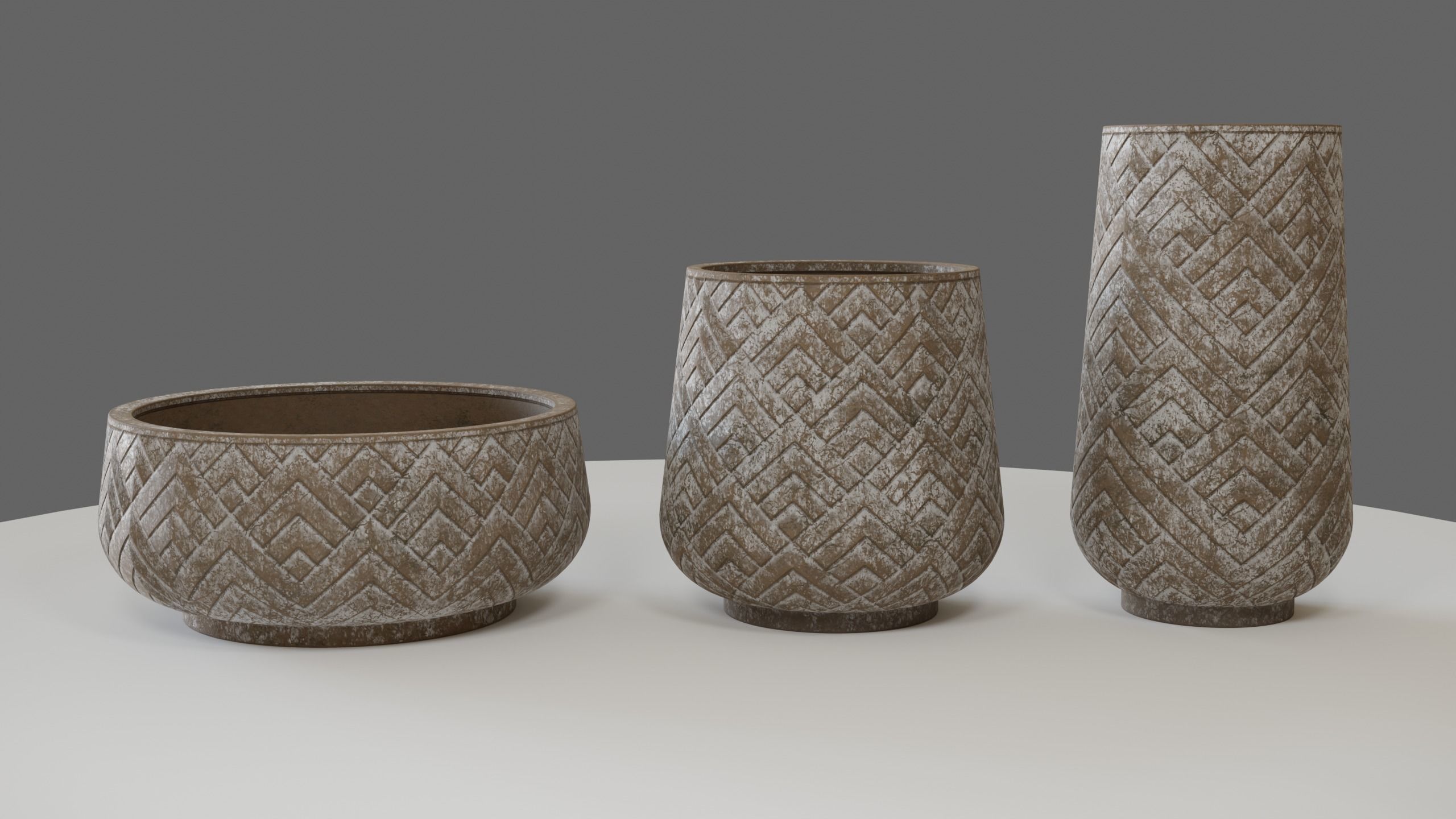 Rustic planters 3D model_2