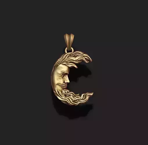 Moon pendant 3D print model