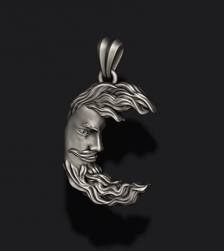 Moon pendant 3D print model_2