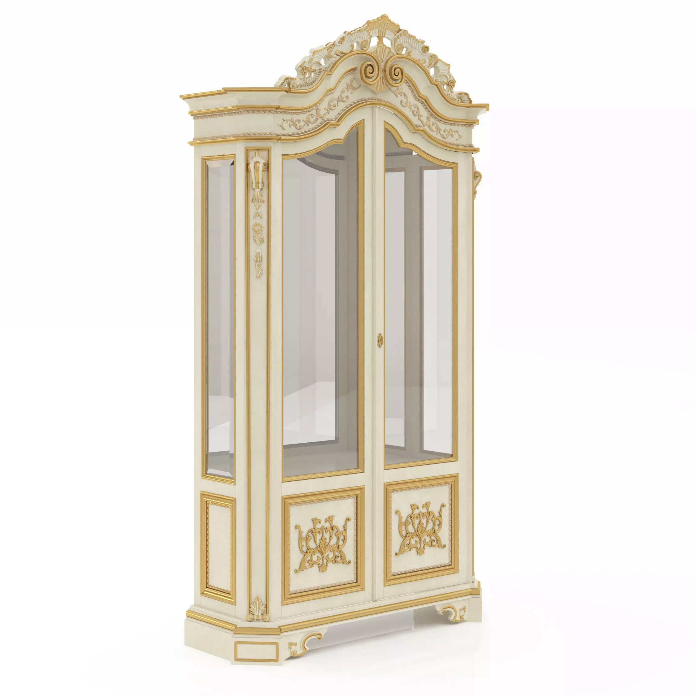 2-doors glass cabinet 3D model_0