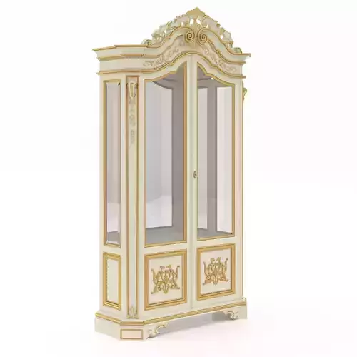 2-doors glass cabinet 3D model