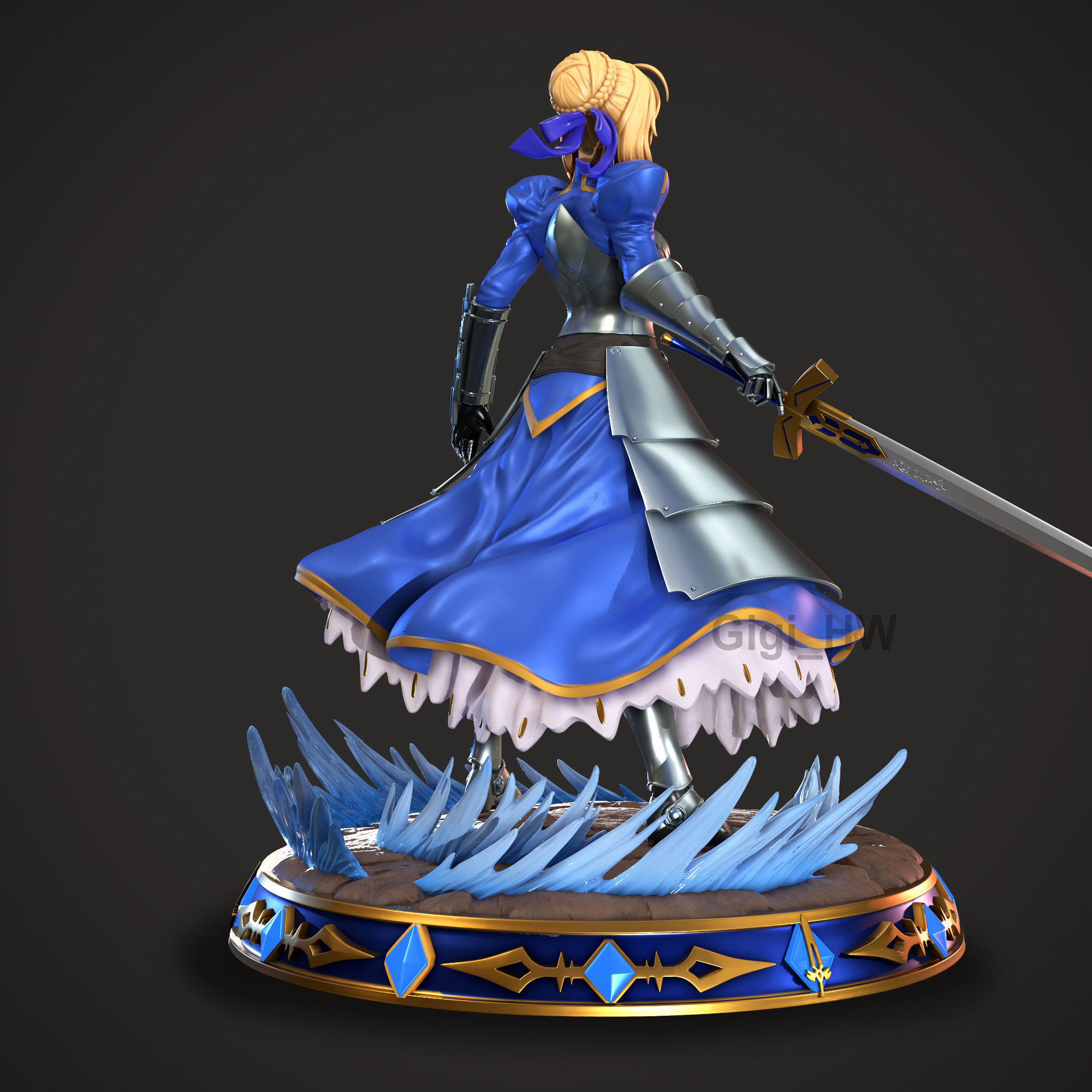 Saber From Fate Stay Night Unlimited Bladeworks 3D print model_4